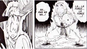 le Roi des Namecks dans Dragon Ball lorsqu’il débloque le potentiel Krilin