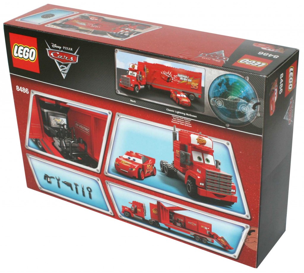 Dos du Packaging Lego 8486 : Mack & Flash Mc Queen (Cars)
