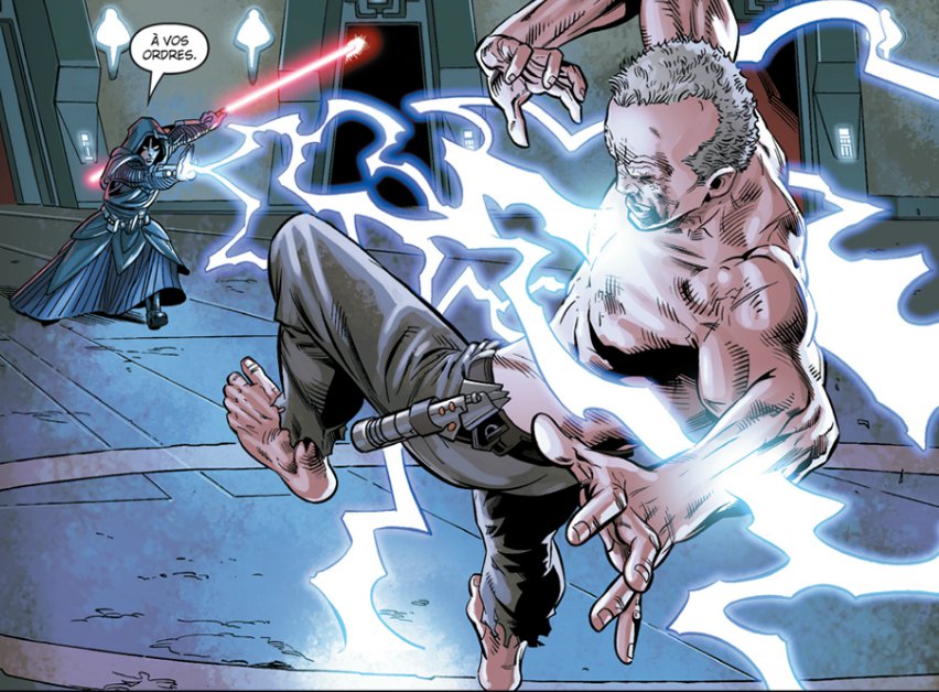 Teneb Kel se bat contre son maître Calypho dans le comics Star Wars : The Old Republic le sang de l'empire