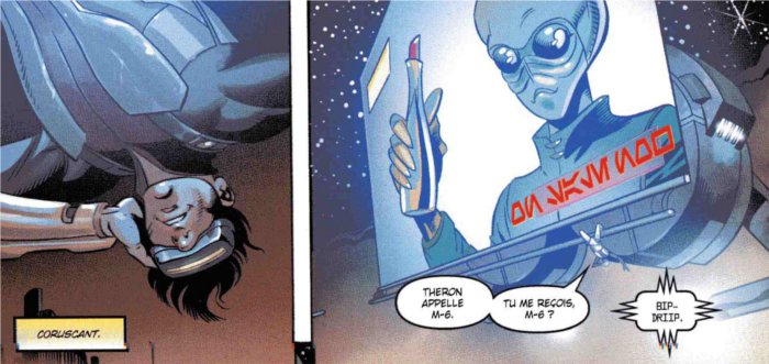 Theron Shan en mission à Coruscant dans le comics Star Wars : The Old Republic - Soleils perdus