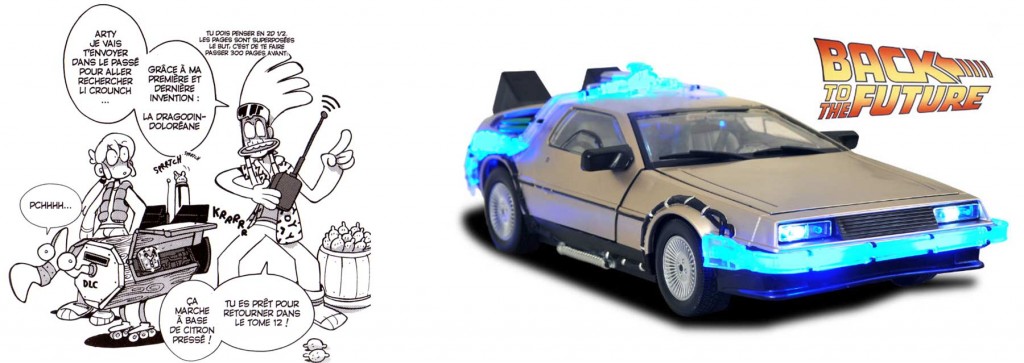  la Dragodindedoloréane est une allusion à la Delorean de Futur