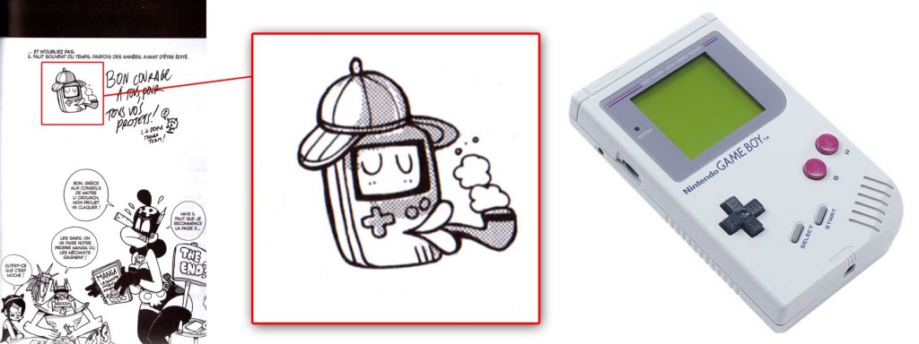 Le petit personnage avec un chapeau est une Gameboy de Nintendo