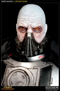 Statue Dark Malgus de Star Wars : The Old Republic - gros plan du visage avec les yeux différents