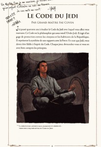 Page 1 du code Jedi tiré du manuel du Jedi (Star Wars)