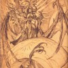 Inarius enlaçant Lilith pendant la création du monde du Sanctuaire (livre de Cain - Diablo)