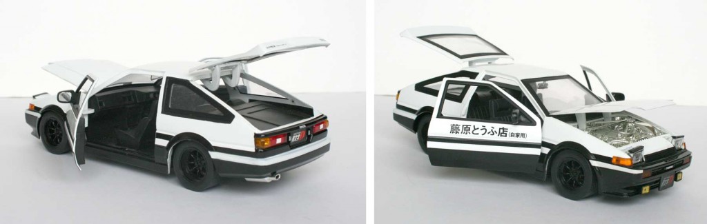 parties mobiles de la Toyota Trueno AE 86 d'initial D (die cast - ech 1/18)