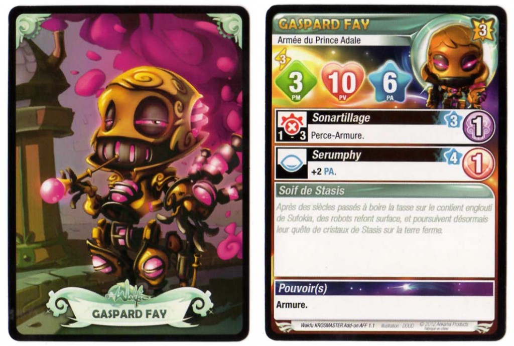 Carte de Gaspard Fay le Steamer (Figurine Krosmaster Wakfu)