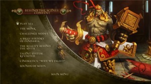 Menu Behind the scence content du making of Mists of Pandaria (World of Warcraft)