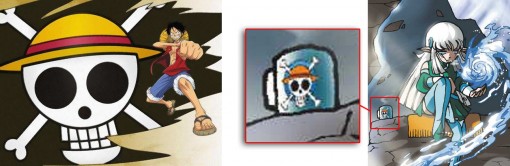 Shimy tient une tasse avec le logo de One Piece