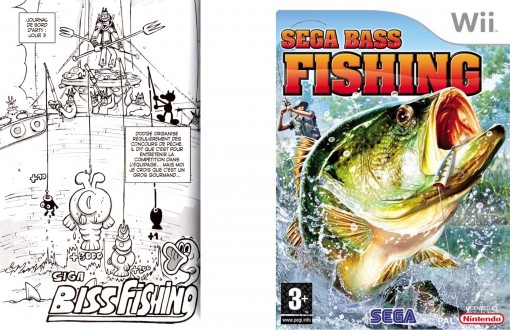 le titre Biss Fishing de Siga en allusion au jeu de pêche Bass Fishing de Sega 