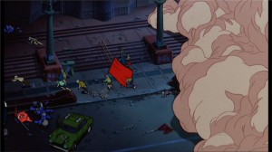 Emeute dans le film d'animation Akira