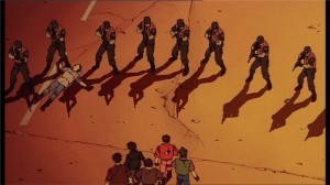 L'armée arrête la bande de Kaneda tandis que Tetsuo, blessé, va être emmené par l'armée