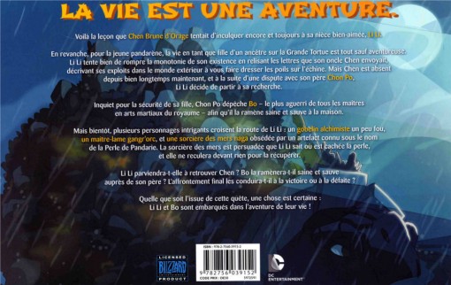 Quatrième de couverture de la BD Warcraft : Perle de Pandarie avec un résumé de l'histoire