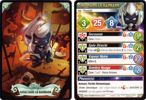 Carte de caractéristiques Krosmaster : Goultard le barbare possédé (Wakfu - Dofus)