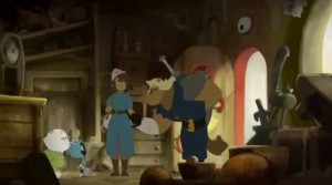 Bob de Bonta entre dans le magasin de Kerubim (Dofus)