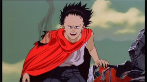 Tetsuo heureux face à Kaneda car l'arme de Kaneda s'est déchargé au moment où son ami allait le tuer