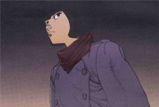 Première apparition de Kay dans le manga : elle arrive dans le bar de Kaneda