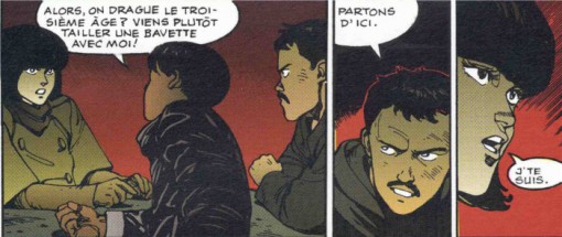 Kaneda fait du rentre dedans Kay lors de leur première rencontre dans un bar