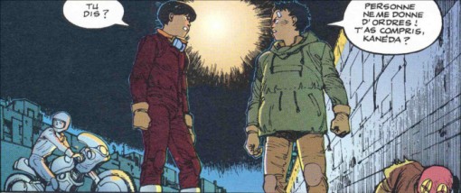 Tetsuo se rebelle face à Kaneda après l'accident de Tetsuo du à Takashi