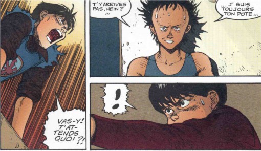 Kaneda face à Tetsuo mais il ne peut pas se résoudre à le tuer