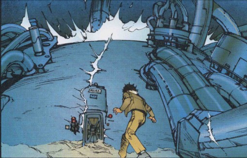 Tetsuo voit les tirs des lasers des militaires détruire la chambre où Akira était conservé