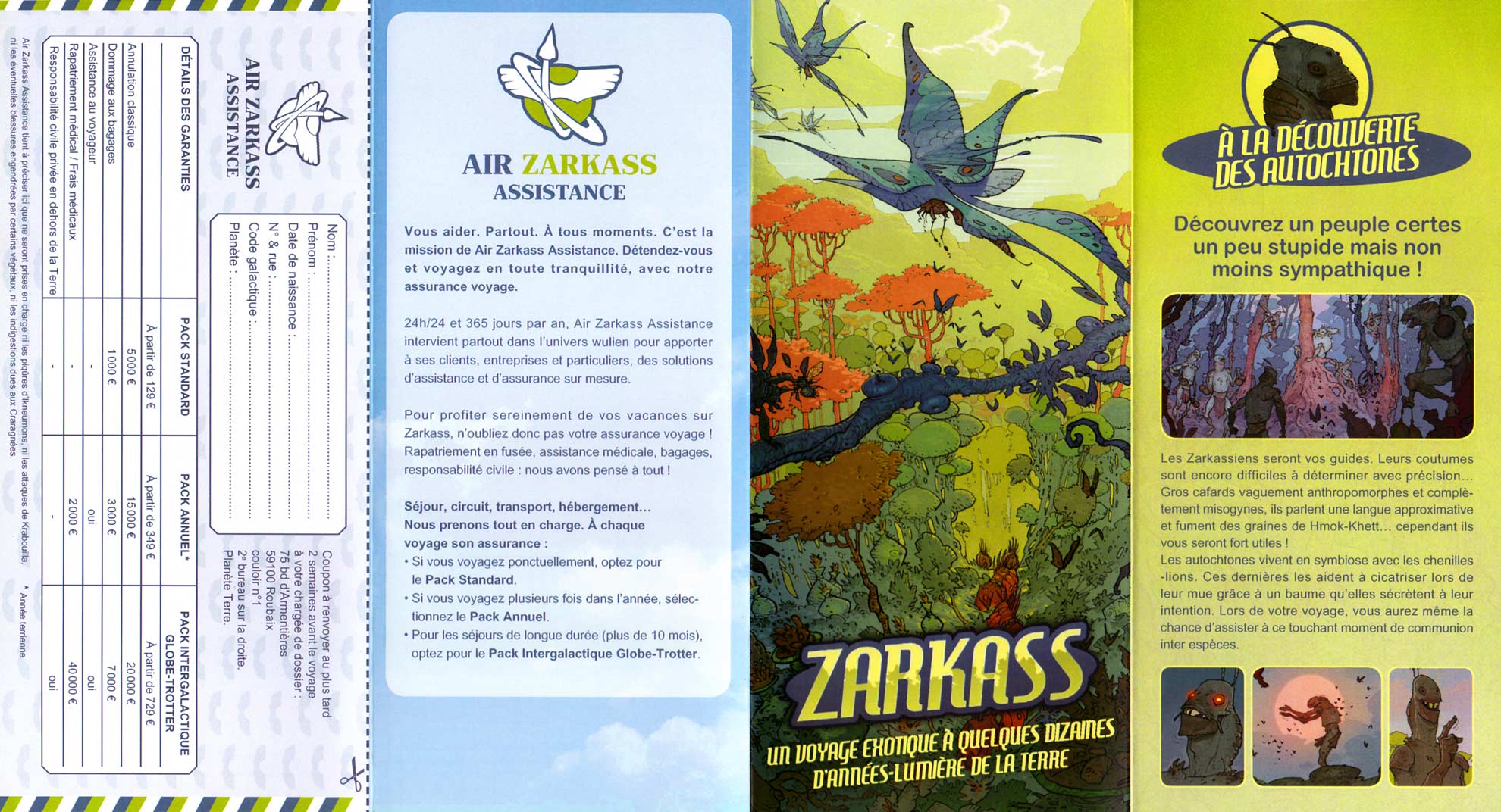 dépliant d'assurance Air Zarkass (face)