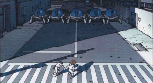 Sakaki a volé Akira à Kaneda et Kay chez Chiyoko mais en chemin, elle tombent sur les robots de la police qui patrouillent en ville suite au cesser le feu décrété par le Colonel