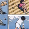 Akira joue dans l'eau sous la surveillance de Kaori
