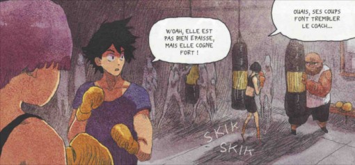 Référence à Dragon Ball avec Son Goku à l'entraînement