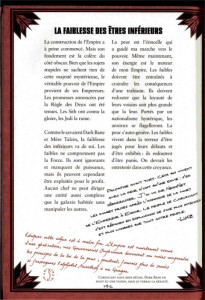 Page 146 du le livre des Sith sur la vision de l'Empire par Dark Sidious (Star Wars)