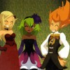 Evangelyne, Amalia et Tristepin en costume de scène