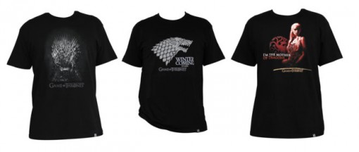 T-Shirts Game of Thrones : le trone, la reine dragon et les stark