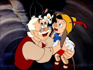 Pinocchio et Geppetto (dans la baleine)