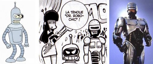 Ejipe est déguisé en Bender de Futurama, Arty est en Robocop