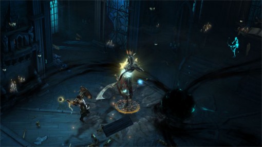 Combat entre un croisé et un nouveau boss de l'extension Reaper of Souls