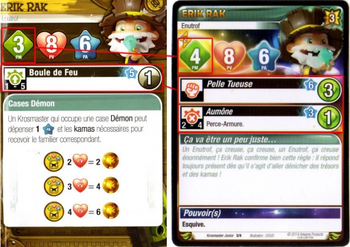 Erik Rak carte Krosmaster différente du carnet d'aventures