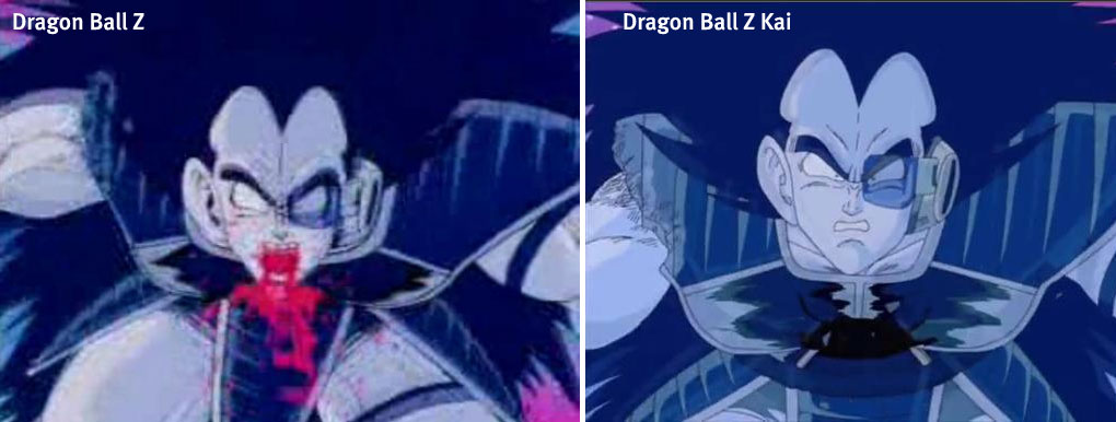 Comparaison Dragon Ball Z et Kai (Raditz)