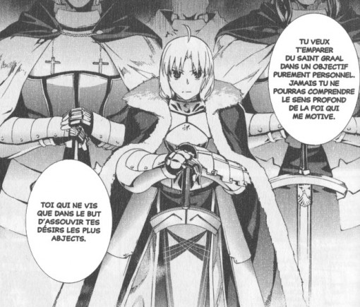 Saber roi des chevaliers dans le tome 6 du manga Fate / Zero