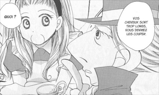Alice et le chapelier dans le manga Alice au pays des merveilles (nobi nobi !)