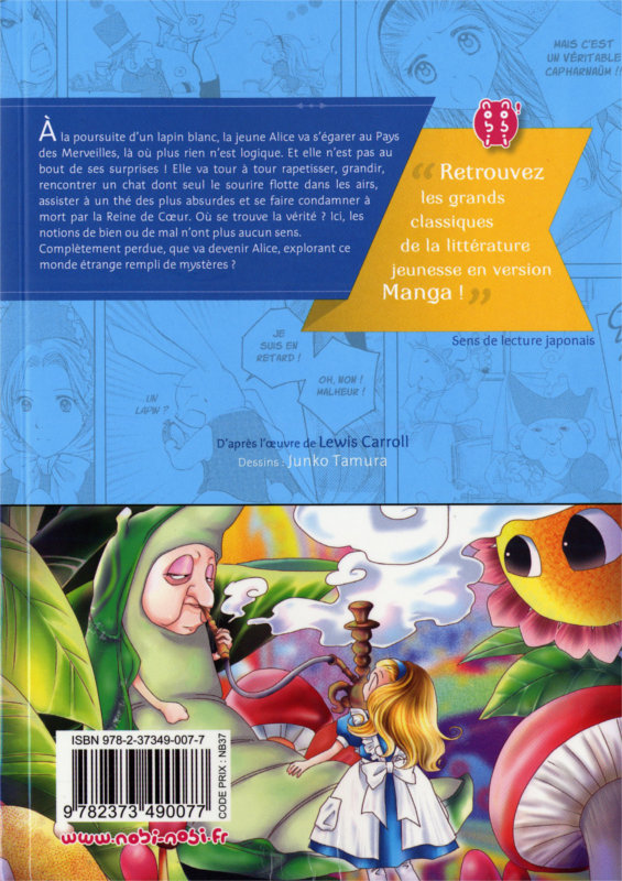 Alice au pays des merveilles (nobi nobi !) Dos du manga Alice au pays des merveilles (nobi nobi