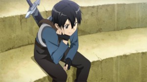 Kirito à la réunion contre le boss du premier niveau écoute Diavel