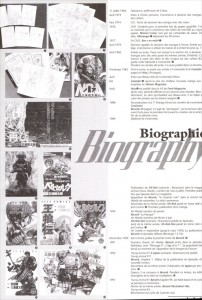 Page biographie de l'auteur Kentaro Miura dans l'artbook Berserk Illustration file