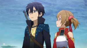 Gros plan sur Kirito et Silica au niveau 47