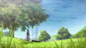 Asuna a rejoint Kirito qui se repose sous un arbre