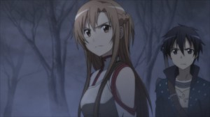 Asuna et Kirito regardent Grimlock qui expliquent qu'il a fait tuer sa femme.