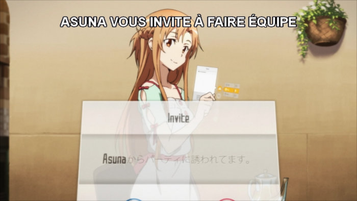 Asuna invite Kirito pour une sortie le lendemain