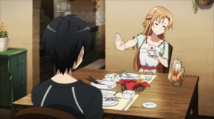 Fin du repas d'Asuna et Kirito avec l'ingrédient de niveau S