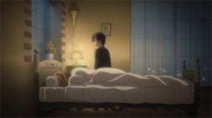 Kirito regarde Asuna endormie