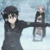 Kirito ordonne à Lisbeth d'aller se cacher pour qu'il se concentre sur le dragon du niveau 55