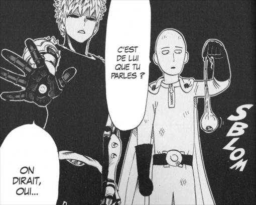 Victoire de One-Punch Man et Genos face au monstre ressemblant à un lion